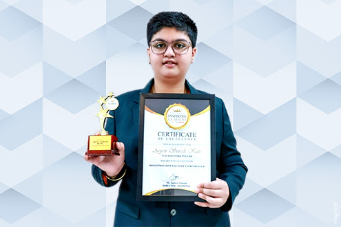 Master Aryen Suresh Kute awarded with Most Innovative Younger Entrepreneur award by The Economic Times